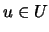 $ u\in U$