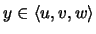 $ y \in \langle u,v,w \rangle $